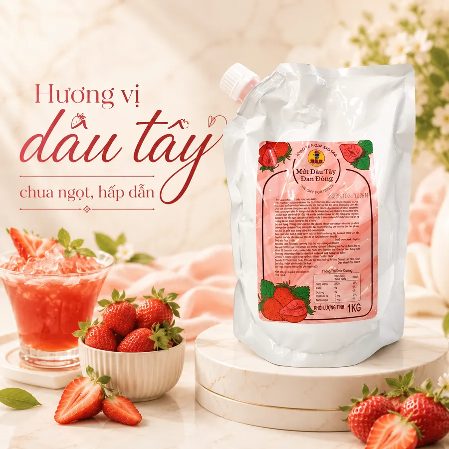 Mứt dâu đan đông